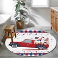 thumbnail image 4 of Independence Day Washable Round Area Rug 3.3 ft, Trcuk Load Gonmes, Soft Non Slip Rugs Stain Repellent Indoor Felt Carpet for Living Dining Room Bedroom Home Office, 4 of 9