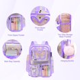 thumbnail image 3 of Mochila Crvint Transparente Morada con Mariposa Gran Capacidad, 3 of 8