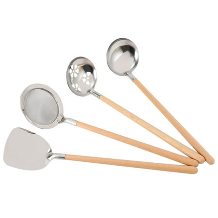 

4PCS Stainless Steel Spatula Wooden Handle Shovel Kitchen Utensils