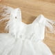 thumbnail image 3 of Gibobby Pañalero de algodón de malla de encaje de plumas sin mangas para niñas pequeñas, ropa de moda para niños(Blanco, 6-9 Meses), 3 of 5