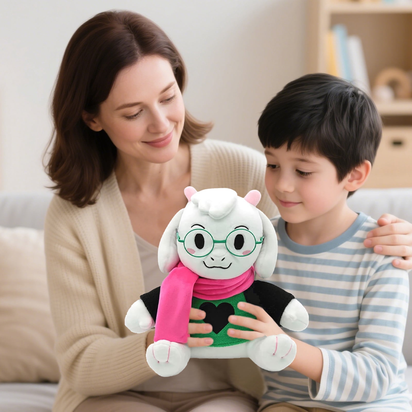 Deltarune Ralsei Plush With No Hat green Fur Glasses & Scarf Fashion Plush Toy
