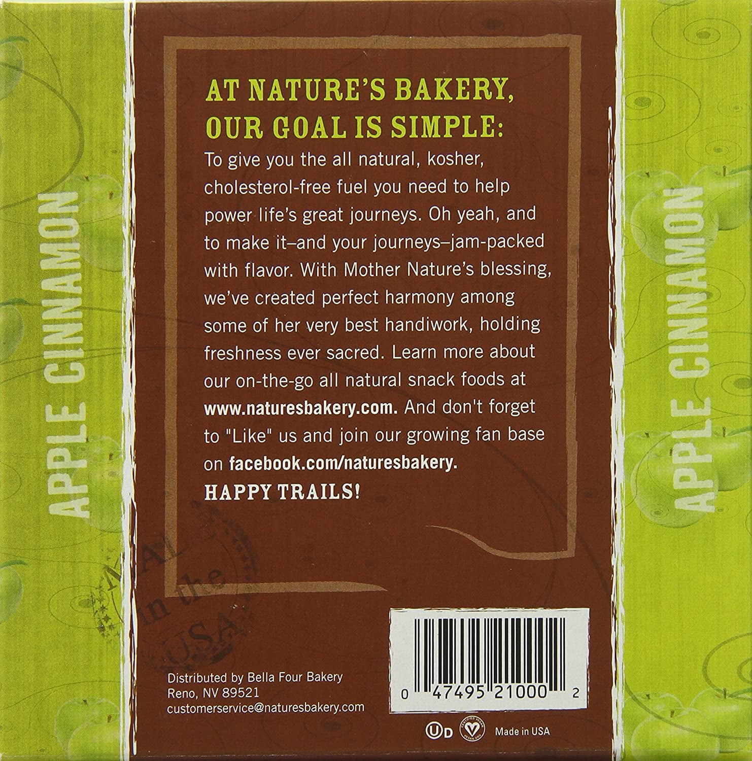 Nature's Bakery Stone Ground Whole Wheat Apple Cinnamon Fig Bars, 12 oz, (Pack of 6)
