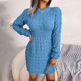 thumbnail image 2 of Automne Es pour Femmes Chandail-Over Moulant à Manches Longues Col Rond Taille Mini Fit P-2TG, 2 of 4