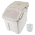 thumbnail image 2 of Rice Dispenser, Rice Storage Bin, Thickened PP Airtight Waterproof Food Storage Container with Measuring Cup Lid for Kitchen Beige, 2 of 8