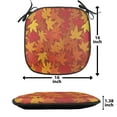thumbnail image 5 of Orange Chair Seating Cushion Set of 2, Colorful Autumn Fall Season Maple Leaves in Unusual Designs Nature Print, Seat Pads for Office with Anti-slip Backing, 16"x16", Burnt Orange, by Ambesonne, 5 of 7