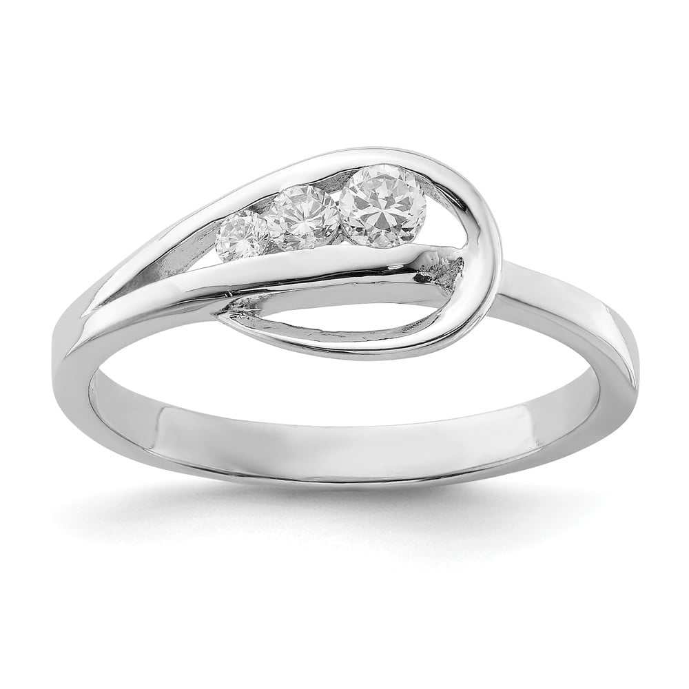 AA Jewels - Solid 925 Sterling Silver CZ Cubic Zirconia Anniversary ...