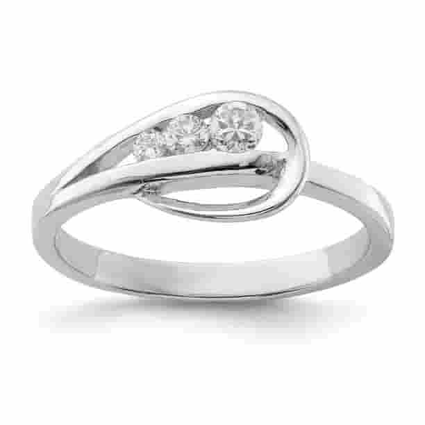 Solid 925 Sterling Silver CZ Cubic Zirconia Anniversary Ring Band Size ...