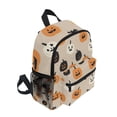 thumbnail image 2 of FORMRS School Backpack with Front Zippered Pocket 12" Student Travel Daypack, Beige Halloween Pumpkin, 2 of 6