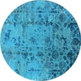 thumbnail image 1 of Ahgly Company Indoor Round Oriental Light Blue Industrial Area Rugs, 8' Round, 1 of 4
