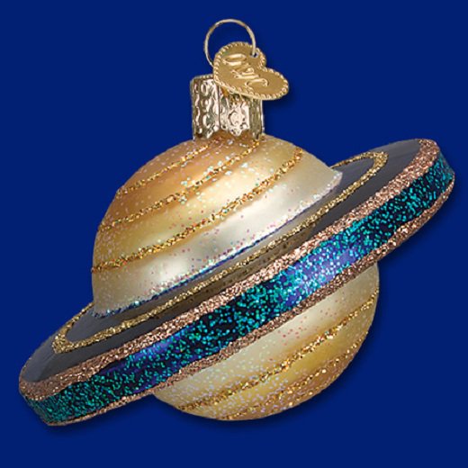 Old World Christmas Saturn Outer Space Glass Ornament 22032 FREE