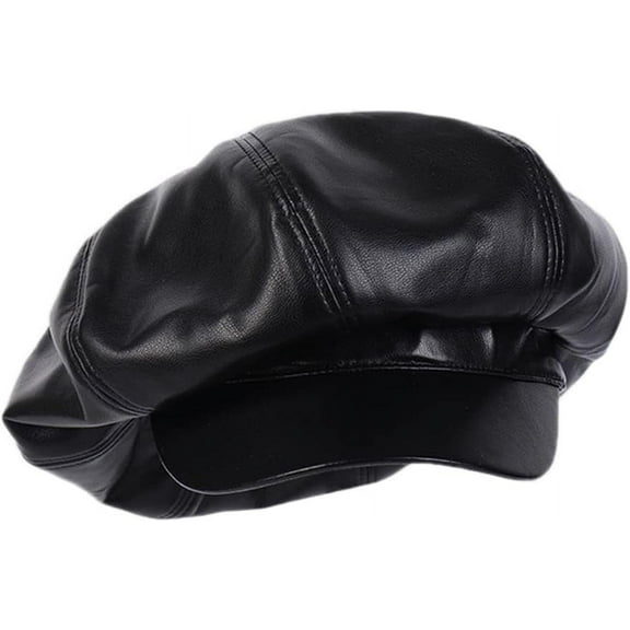 YooGuoGuo Women Faux Leather Baggy Puffy Newsboy Hat Oversized Painter Beret Cap