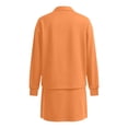 thumbnail image 4 of Mini Skirt Casual Outfit for Women Solid Color Turn Down Collar Long Sleeve 2 Piece Suit Athletic Tennis Jogging Skirt Orange S, 4 of 6