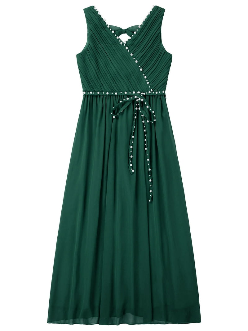 green emerald velvet dress Olive Green Shiny Elastic Satin High Low Slit Bridesmaid Dresses, CB0249 US12 / As Pic main image 1