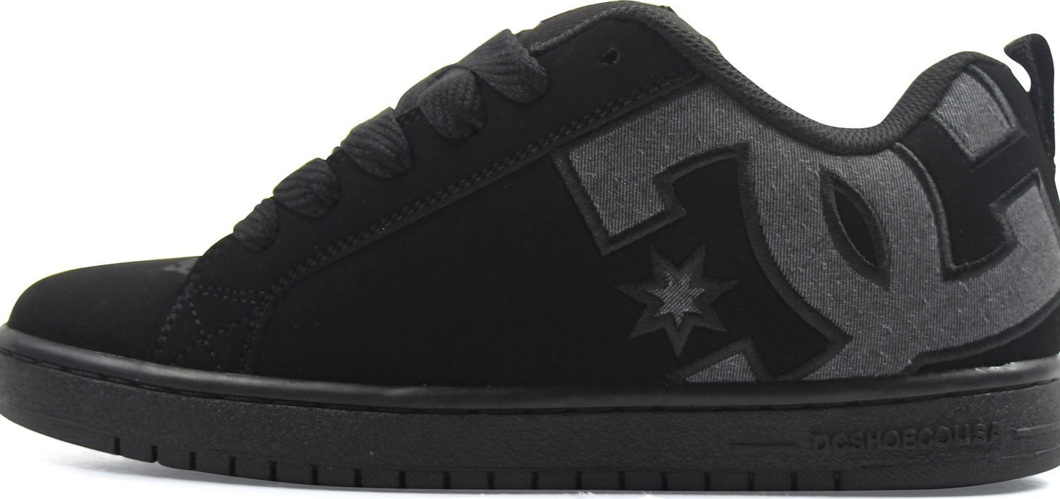 dc court graffik all black skate shoes