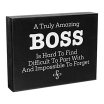 JennyGems Boss Gifts, Bosses Day Gift for Boss, Boss Mentor Leader Appreciation Gifts, 8x6 Inch Wood Sign, Going Away Gifts Retirement Gifts, Boss's Day Gifts, Office Desk Decor