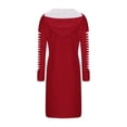 thumbnail image 6 of Sexlip Womens Long Sleeve Midi Dress V Neck Design Soft Fabric Relaxed Silhouette for Office Wear Red S, 6 of 6