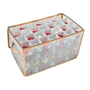 Simplify 112-Count Christmas Holiday Plastic Ornament Organizer Box, Gold
