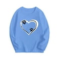 thumbnail image 4 of Efsteb Kids Girls Clothes Loose Long Sleeve Tops Casual Cute Tops Heart Dog Paw Print Fashion Round Neck Dressy Casual Blouses Comfy Blouses (Sky Blue,11-12 Years), 4 of 4