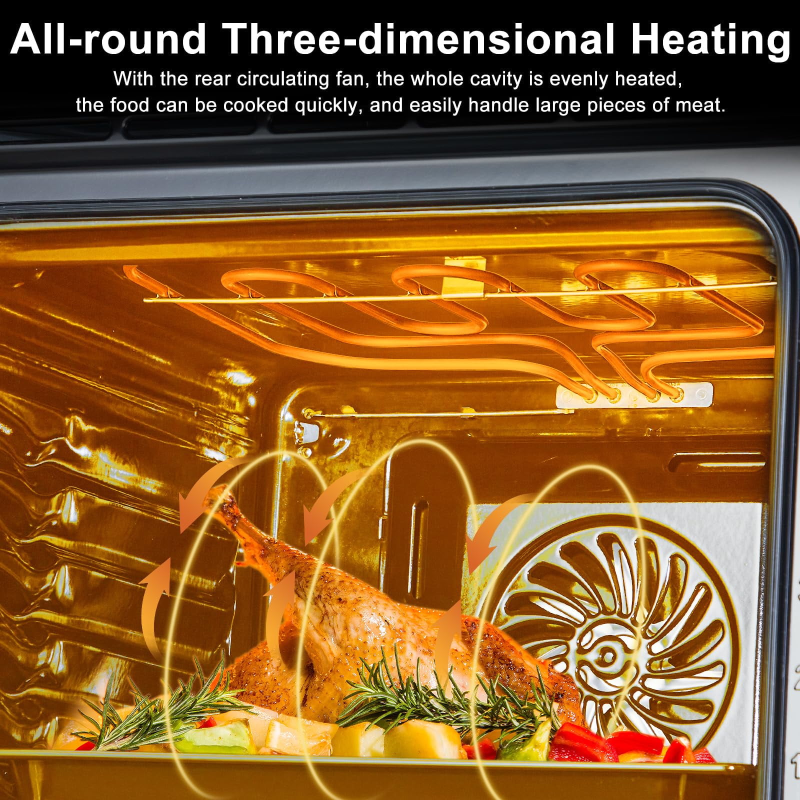 2025 New Single Wall Oven 24", Built-in Electric Ovens with 8 Cooking Mode, 3000W, 240V, 2.5 CF Convection Built-in Oven, Stainless Steel, Mechanical Knob Control, Transparent Window