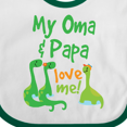 thumbnail image 4 of Inktastic Oma and Papa Love Me Dinosaur Boys Baby Bib, 4 of 4