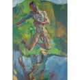 thumbnail image 3 of Anton Kolig 14x18 Black Modern Framed Museum Art Print Titled - Kneeling Narcissus (1920), 3 of 5