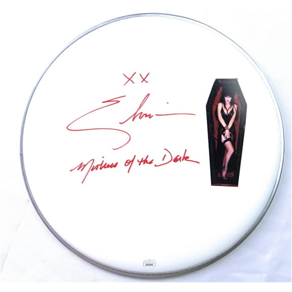 Elvira Signed Autograph 12" Drumhead Mistress of the Dark Inscribed JSA AM26466
