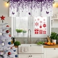 thumbnail image 6 of Purple Spring Botanical Valances for Windows, Decorative Rod Pocket Window Valance Curtains, Weeping Eucalyptus Butterfly Short Curtain Drapes for Kitchen/Living Room, 2 Panels, 54" W x 18" L, 6 of 8