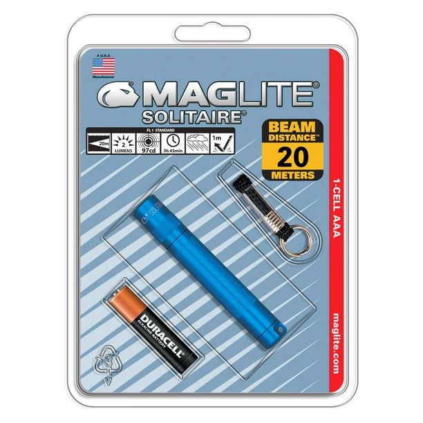 Maglite K3A116 Solitaire 2 Lumens Blue Incandescent Mini Keychain
