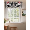 thumbnail image 2 of Black White Vintage Rooster Curtain Valances for Windows, Boho Pastoral Animals Kitchen Valance Window Treatment, Light Filtering Block Curtains for Bathroom/Bedroom/Living Room 60'' x 18'', 2 of 9
