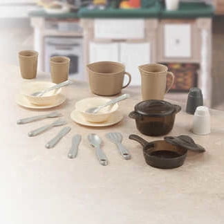 toy dishes and pots and pans