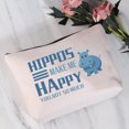 thumbnail image 2 of Hippos Lover Cosmetic Bag Hippopotamus Gift Hippos Make Me Happy You Not So Much Animal Hippos Lover Gifts Travel Zipper Pouch Hippo Gifts, 2 of 6