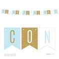 thumbnail image 1 of Signature Baby Blue, White, Gold Glittering Bridal Shower Party, Hanging Pennant Banner, Congratulations!, 1 of 2