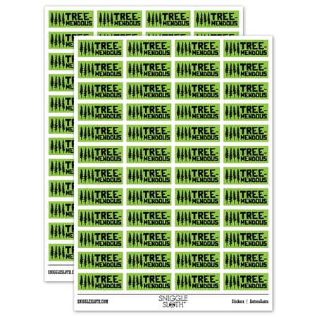 Tree-mendous Tremendous Trees Teacher Student School Sticker Set - Light Green - Matte Finish - 1.25 Mini