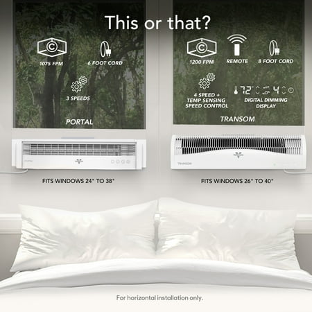 Vornado PORTAL Window Fan with Reversible Exhaust, Weather Resistant Case, White - White
