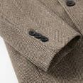 thumbnail image 6 of IROINNID Men's Trench coat V-Neck Notch Lapel Long Sleeve Solid Color Casual Autumn And Winter Business Woolen Coat Double Breasted Lapel Mid Length Coat, 6 of 9