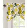 thumbnail image 3 of Tie Up Valance Curtain for Kitchen, Summer Lemon on Vintage Letter Rod Pocket Short Curtains Adjustable Tie-Up Shade Valances, Pink Flower Leaves Window Treatment for Bathroom Living Room Bedroom, 3 of 7