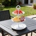 thumbnail image 5 of Cevemin Three Tier White Fruit Dessert Candy Serving Tray Multi Layer Display Stand for Wedding Party Home Kitchen, 5 of 6
