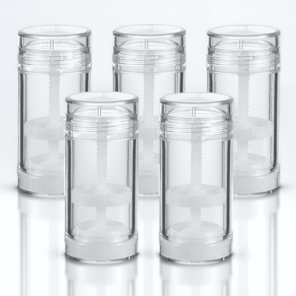 HONMEET 5Pcs Transparent Refillable Plastic Containers for Homemade Creams with Unique Bottom Wheel