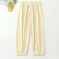 thumbnail image 2 of BLVB Toddler Girl Boy Summer Pants Kids Casual Thin Elastic Waist Solid Color Lounge Trouser Clothes 2-12 Years, 2 of 3