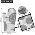thumbnail image 6 of Oven Mitts and Pot Holders Sets 2Pcs, 100% Cotton Heat Resistant, Floral Burst Style Extra Long Oven Gloves Potholder for Kitchen Cooking Baking Decoration, 6 of 7