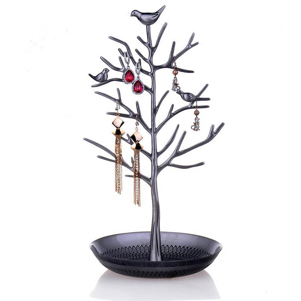 Birds Tree Jewelry Display Stand Earring Necklace Holder Tower Rack Hanging Organizer for Bangles Pendants