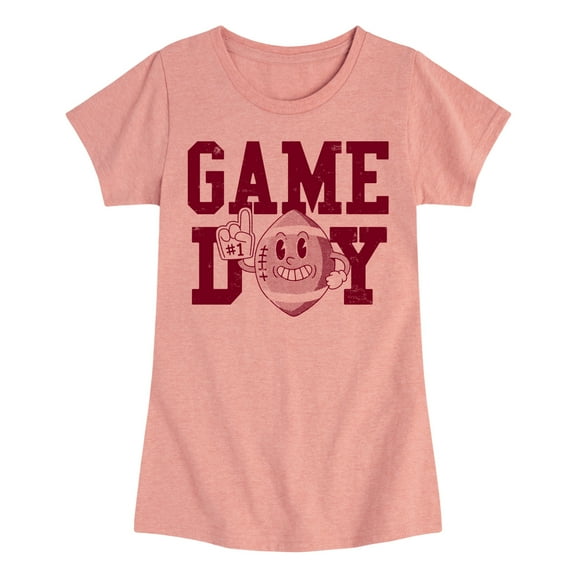 Instant Message - Game Day Football - Toddler & Youth Girls Short Sleeve Graphic T-Shirt