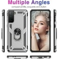 thumbnail image 3 of For Apple iPhone 13 (6.1") Shockproof Hybrid Dual Layer PC + TPU with Ring Stand Metal Kickstand Heavy Duty Armor Shell Phone Case Cover by Xpression [Silver], 3 of 8