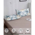 thumbnail image 4 of Blue Flower Pillow Covers King Size, Sage Green Leaves Boho Spring Watercolor Soft Bed Throw Pillowcases Breathable Cooling Long Lumbar Body Pillow Sham Cover for Bed Sofa 20''x40'', 4 of 7