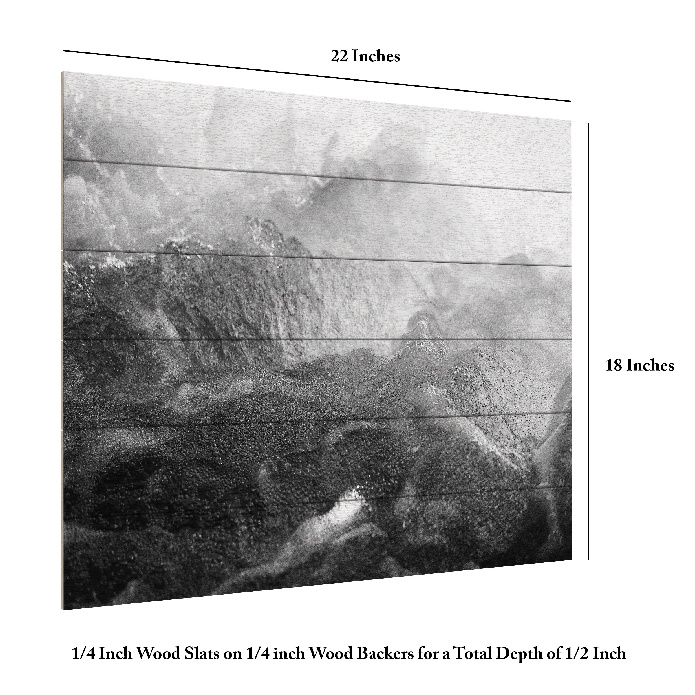 Design Fabrikken 'Black Motion Fabrikken' Wood Slat Art 18x22