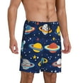 thumbnail image 2 of Wukai Planets and Stars Men’s Short Pajama Pants With Pockets Soft Sleep Pj Shorts for Men-3X-Large, 2 of 6