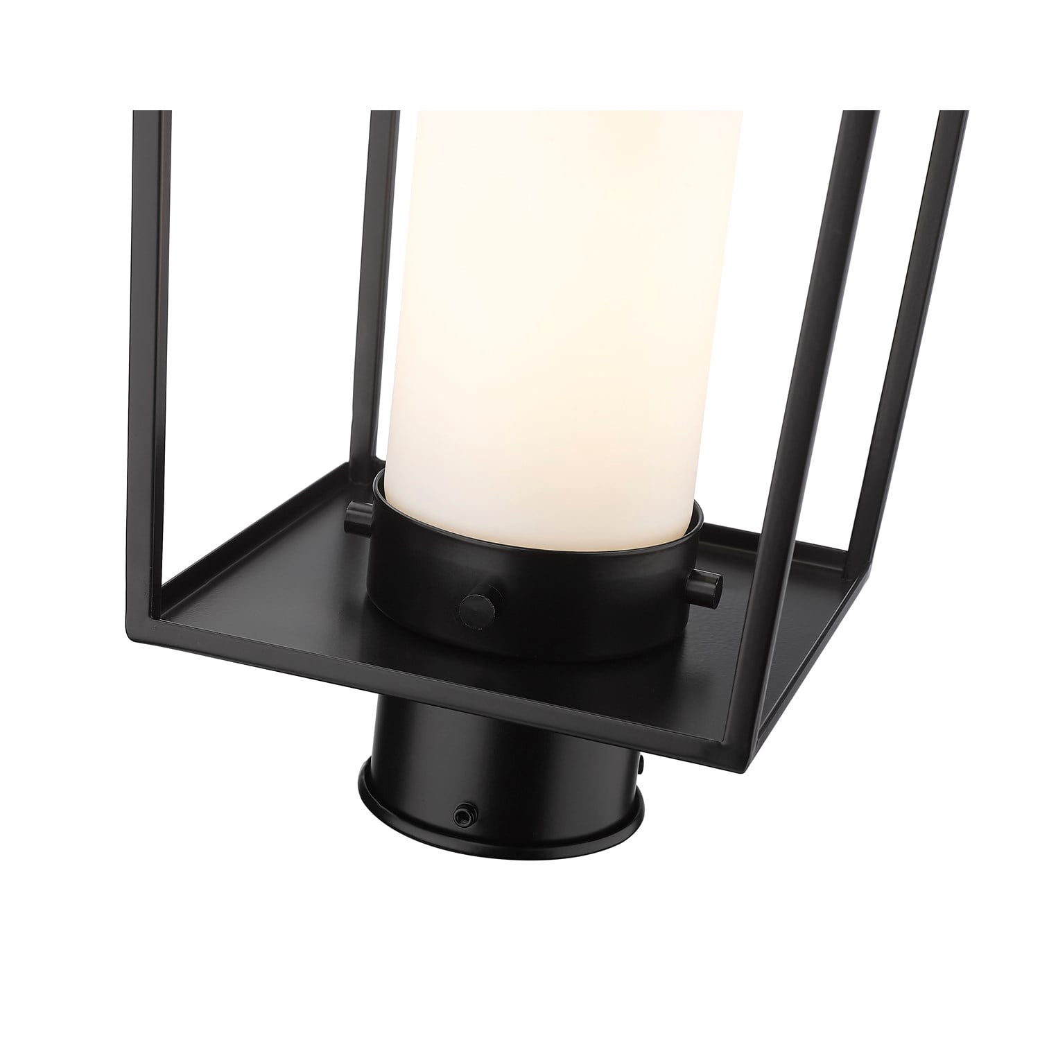 1 Light Outdoor Post Mount With Opal Glass In Modern Style-17.5 Inches Tall And 8 Inches Wide Z-Lite 595Phmr-Bk