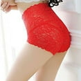 thumbnail image 3 of LowProfile Underwear Women High Waist Plus Size Transparent Seductive Lace High- Brief PantiesLowProfile RedLowProfile XL, 3 of 5