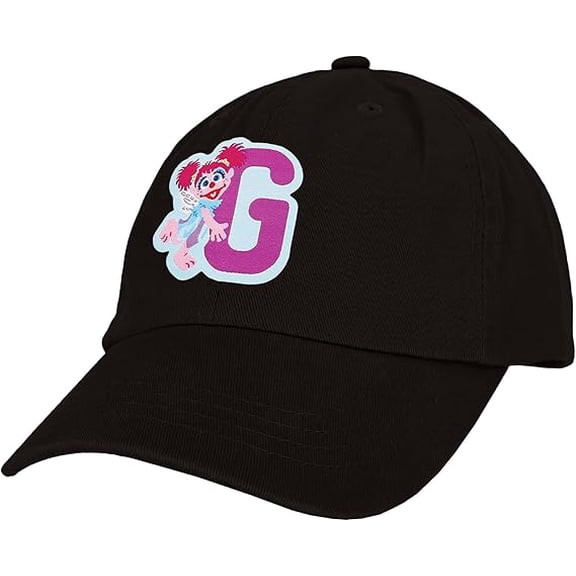 Sesame Street Elmo & Abby Kids Toddler Cap with Initial, Toddler Boys Hat, Youth Girl Baseball Cap, Cute Toddler Baseball Cap