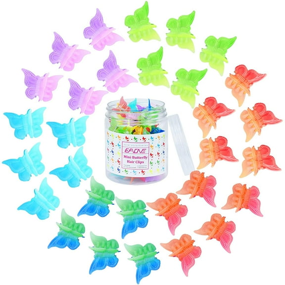 50 Pieces Butterfly Hair Clips Pastel Hair Clips Mini Cute Clips Hair Accessories for Hair 90s Girls Women with Box Package, Matte Colors
